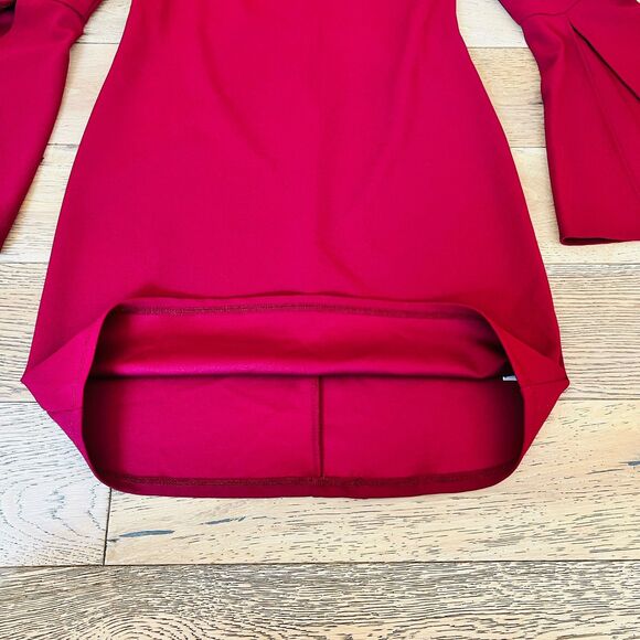 Dark Red Mini Dress Medium Off Shoulder Bell Sleeve Renaissance Prom Gothic - Picture 8 of 16